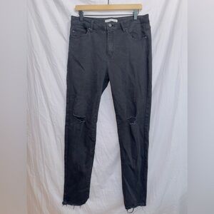 KanCan Black Wash Denim High Waisted Raw Hem Skinny Jeans size 31